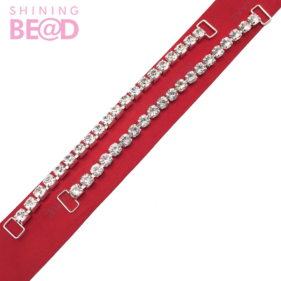 10/16cm Clear Rhinestone Crystal Bikini Connector Buckle Metal Chain One/Two/Three Row Center Bra Connector