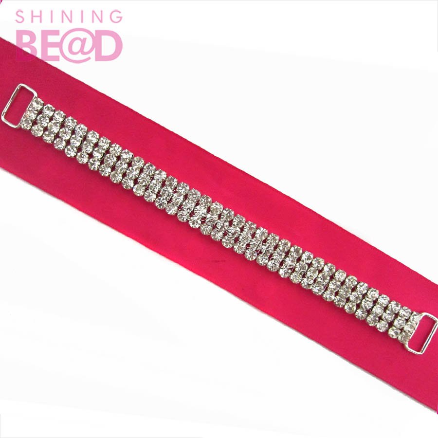 10/16cm Clear Rhinestone Crystal Bikini Connector Buckle Metal Chain One/Two/Three Row Center Bra Connector