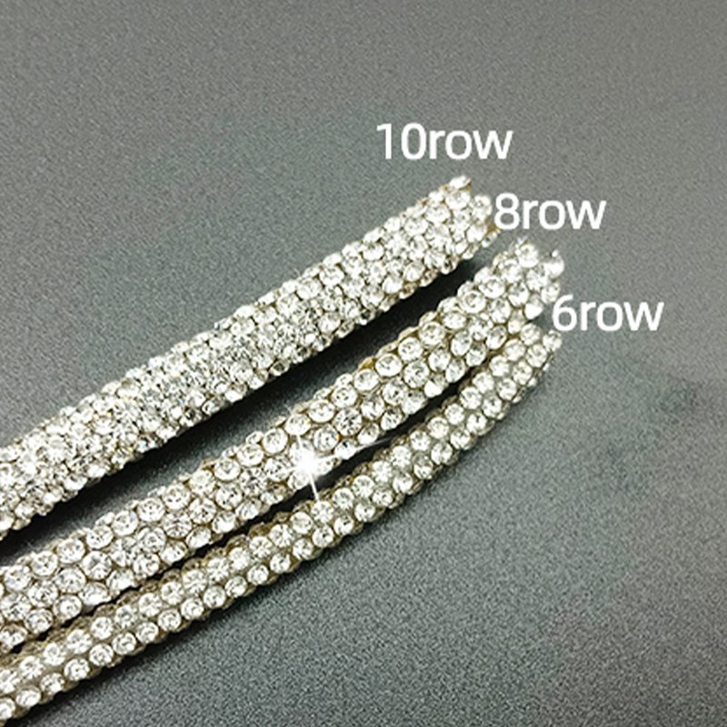 Colourful crystal rhinestone rope 3mm ribbon trim for shoes
