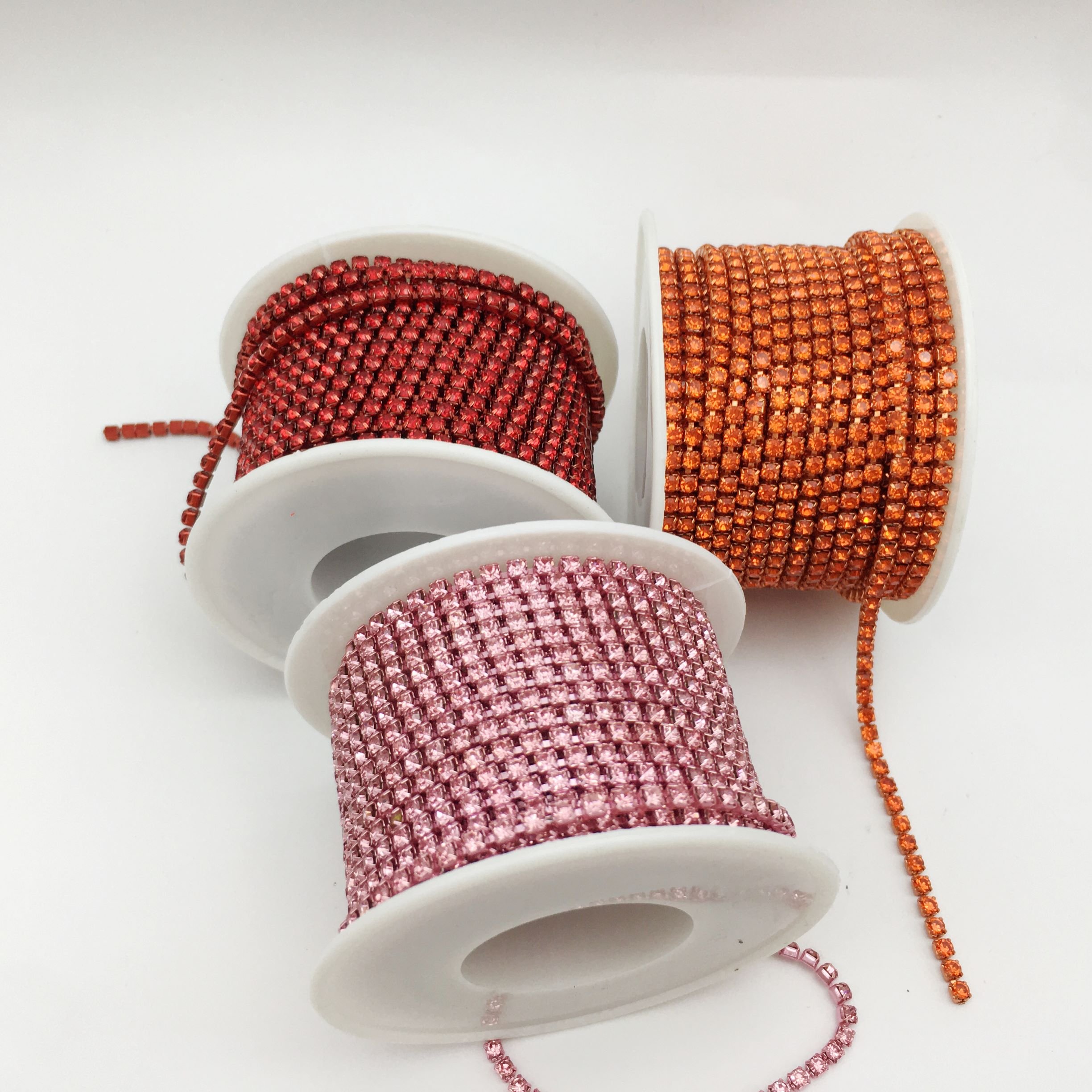 SINRONG Wholesale Sew-On Rhinestone ss8 Cup Claw chain Rhinestone chain accessory shoe bag DIY handmade production