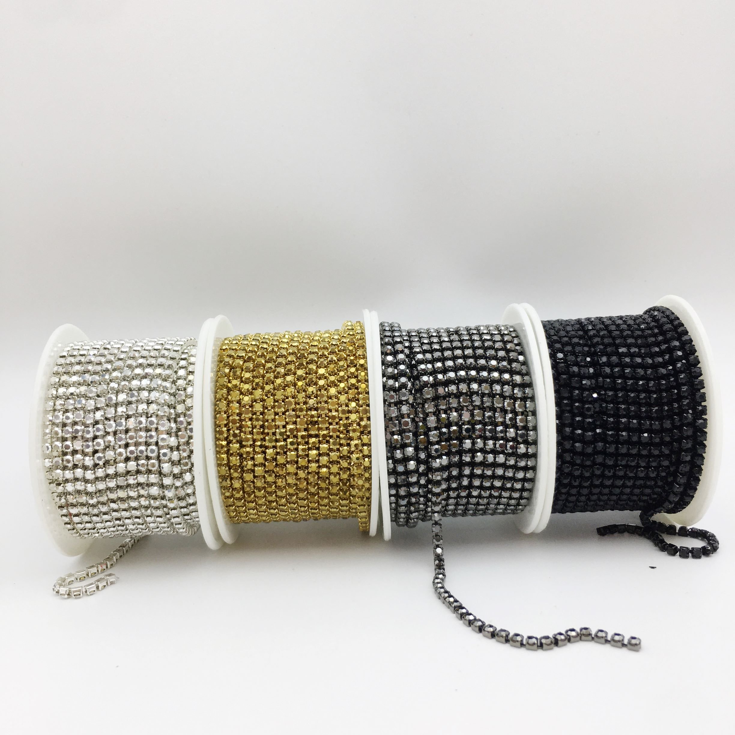SINRONG Wholesale Sew-On Rhinestone ss8 Cup Claw chain Rhinestone chain accessory shoe bag DIY handmade production