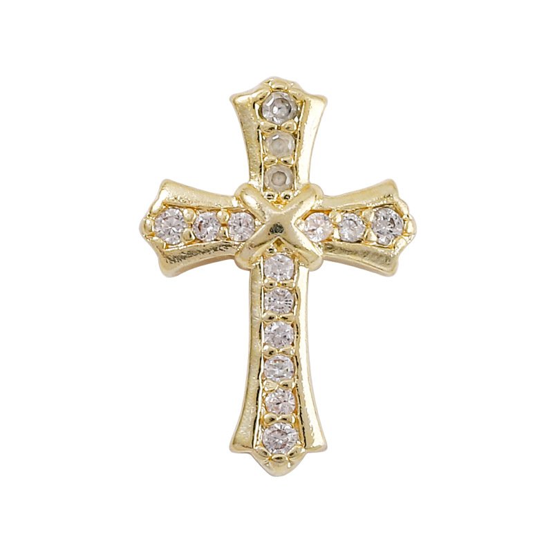 Retro Cross Nail Charm Alloy Rhinestones Cross Charms Punk Gothic Nail Art Supplies for Acrylic Nail Decoration