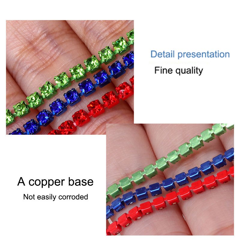 Yantu Rhinestone Cup Chain Roll Gold Glass Wholesale 2 Mm Shoes Dress Shoes Suppliers in Guangzhou Clothes Craft Chain Shape