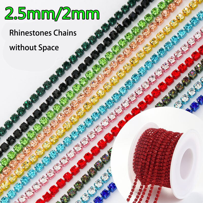 Yantu Rhinestone Cup Chain Roll Gold Glass Wholesale 2 Mm Shoes Dress Shoes Suppliers in Guangzhou Clothes Craft Chain Shape