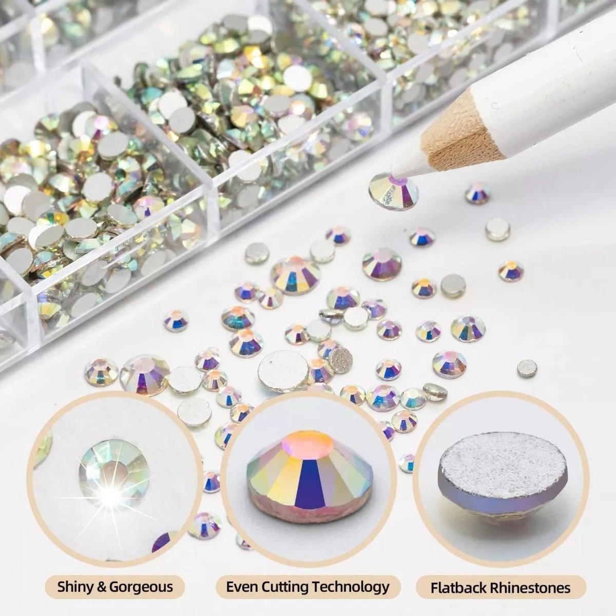 Wholesale SS3-SS20 Crystal AB Glass Rhinestones Flatback Non Hotfix Strass Rhinestone Crystals for Nails Salon Crafts DIY