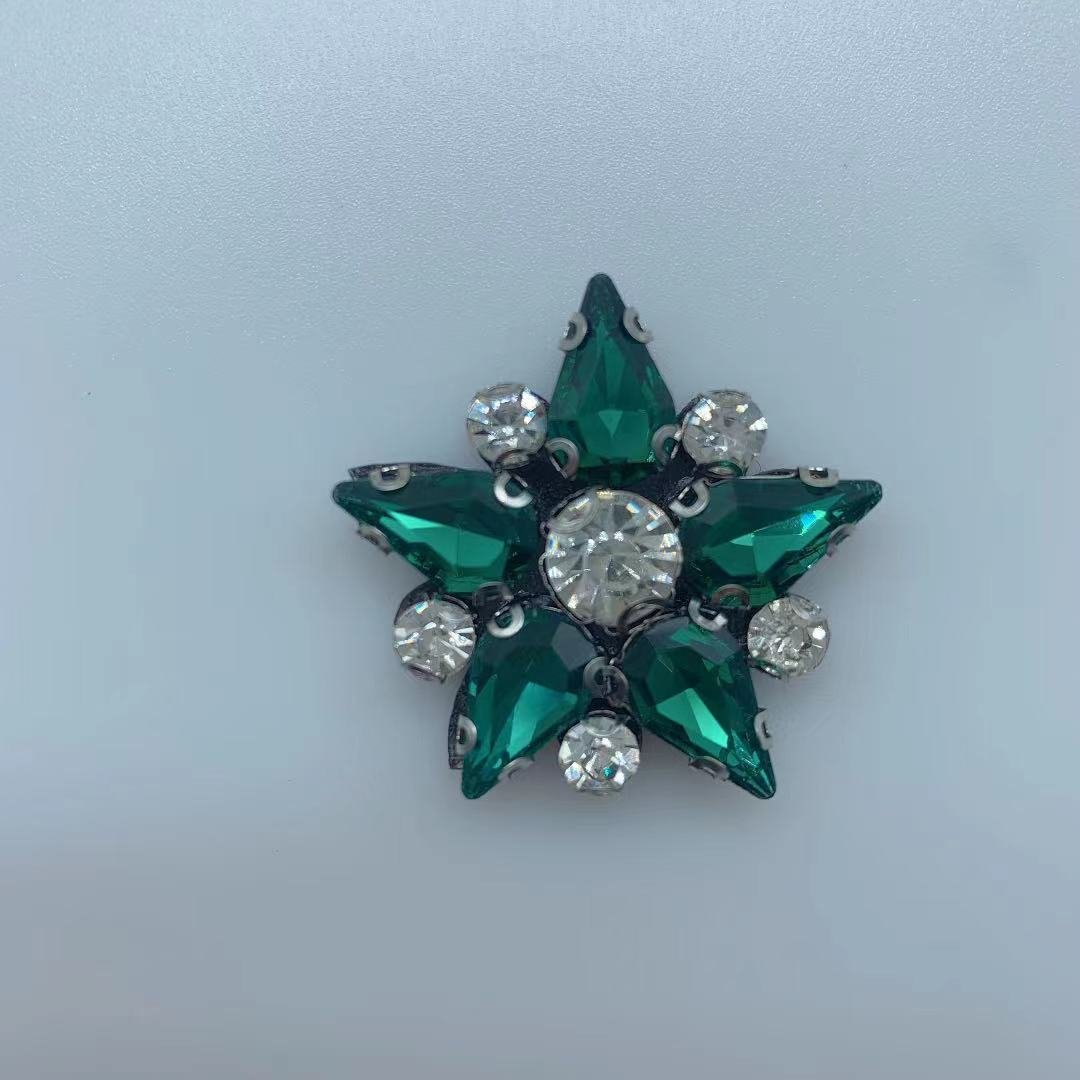 3*3 cm colorful Crystal diamond beads patch Pentastar glass sticker Rhinestone applique for bag shoes clothing accessories