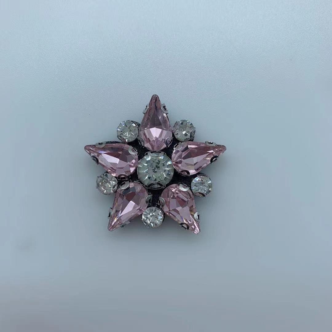 3*3 cm colorful Crystal diamond beads patch Pentastar glass sticker Rhinestone applique for bag shoes clothing accessories