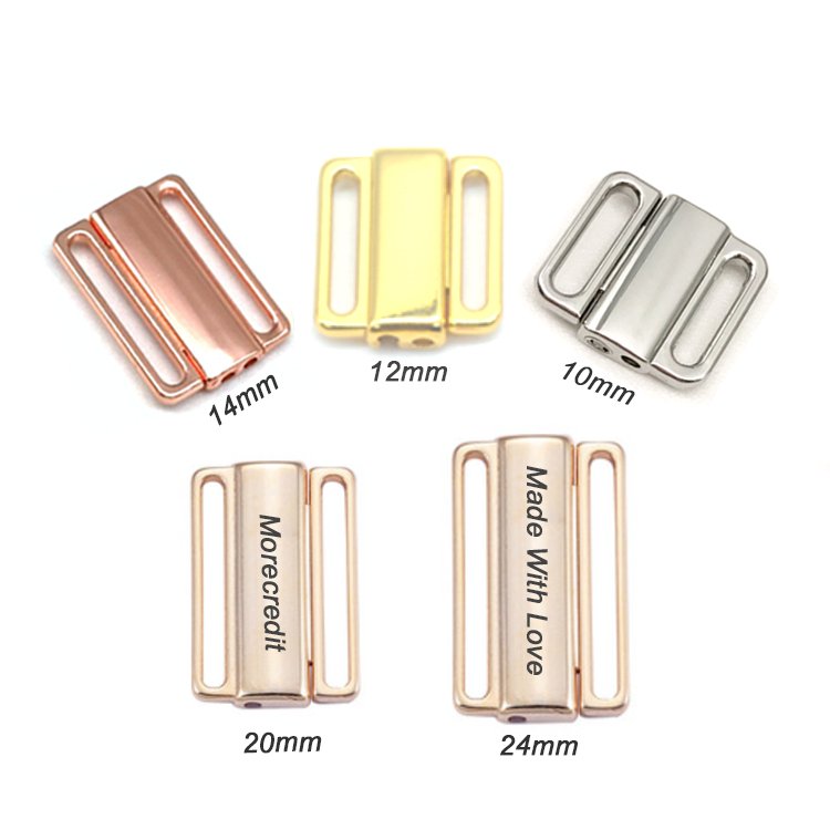 High Quality Metal Clasp Buckle Slider Sets For Wholesale, Inner 24mm Swimsuit Rhinestone Diamond Hardware Factory