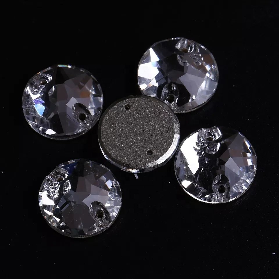 High Quality XIRIUS Round Circle Glass Crystal AB Sew On Rhinestone Beads