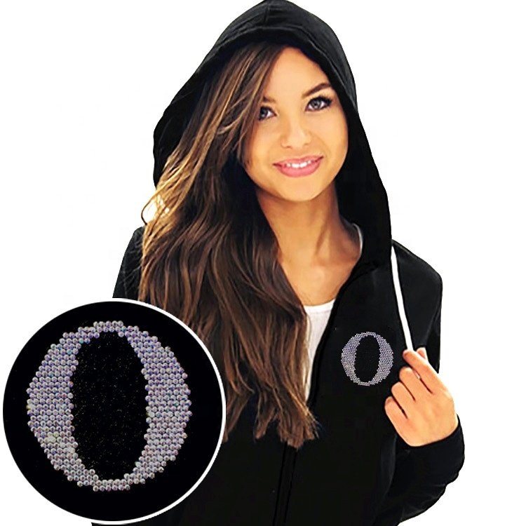 Wholesale Fashion Designs Rhinestone Transfer Labels with Custom Letters Logo