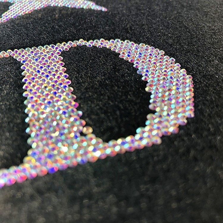 Wholesale Fashion Designs Rhinestone Transfer Labels with Custom Letters Logo