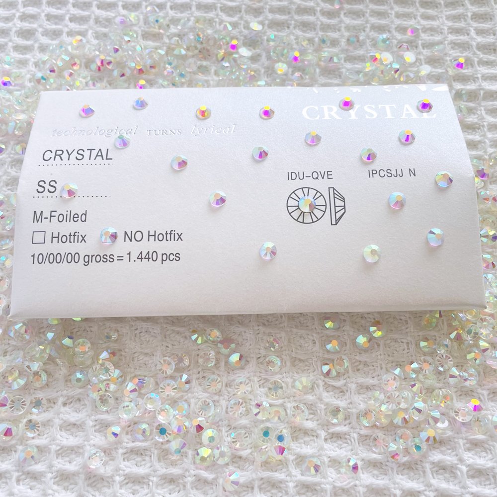 Crystal Flat Back Stones Transparent AB SS3-SS30 Non Hotfix Rhinestones Glass Envelope Packaging or Plastic Bag Packaging 2 Bag