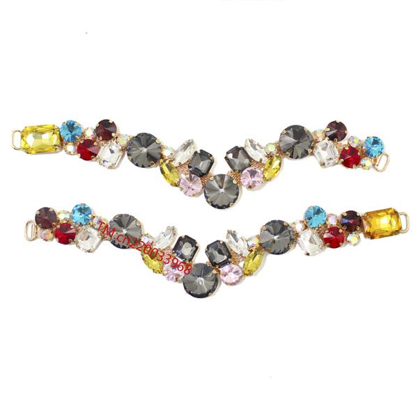 Fashion Rhinestone Flip Flop Chains Crystal Sandal Decoration Diamond V Shoe Chain for wedding women Flip Flops Slipper