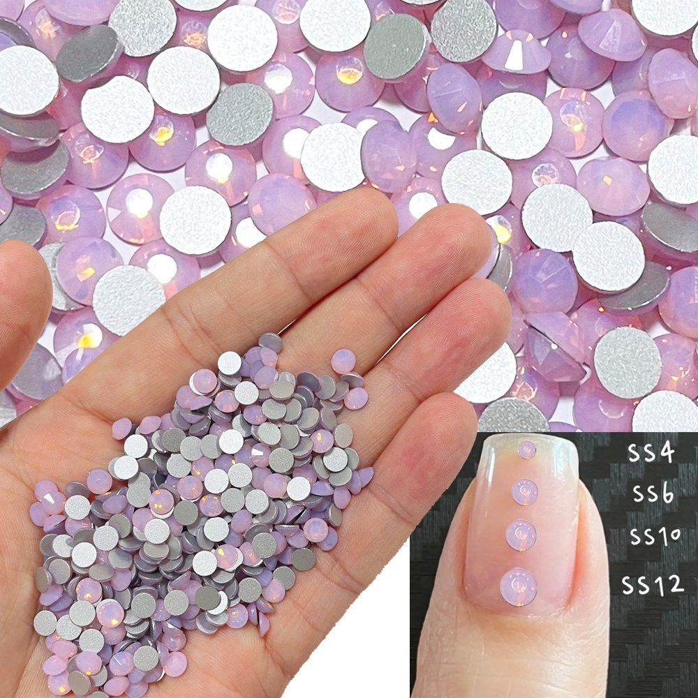 Yantuo High Quality Non-Hot Fix Crystal Rhinestones Nail Flatback Glass Stone SS20 Pink opal for Nail Art Shoes Phone Cases