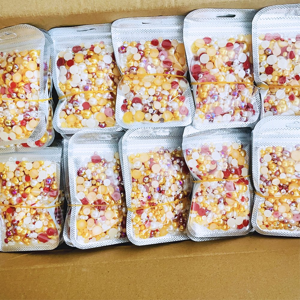 Yantuo 30g Mixed Packaging Jelly Rhinestones Hot Selling Round Flatback Pearl For DIY Shoes Garments Bags Decoration Nail Art