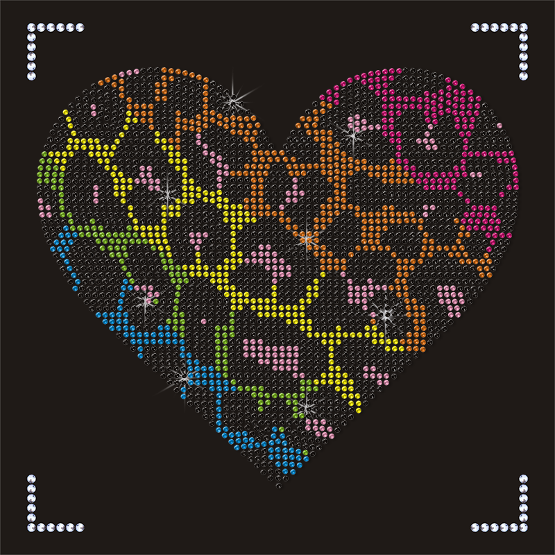 Custom Rhinestone Iron on Transfers All-over Rhinestone Transfer Mainly Made of Rhinestone Trim with Adhesive for Clothing