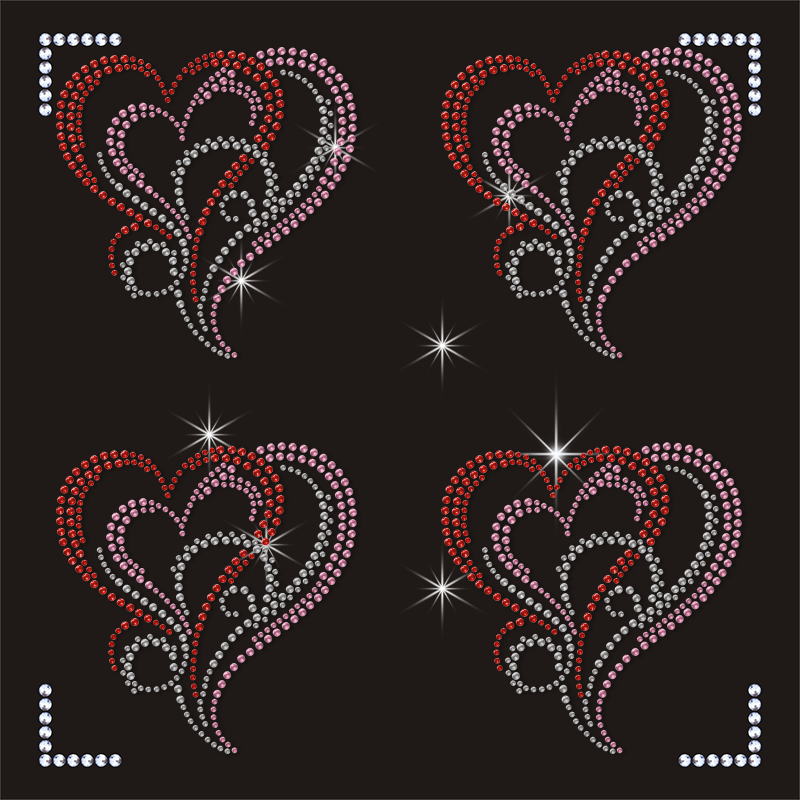 Custom Rhinestone Iron on Transfers All-over Rhinestone Transfer Mainly Made of Rhinestone Trim with Adhesive for Clothing