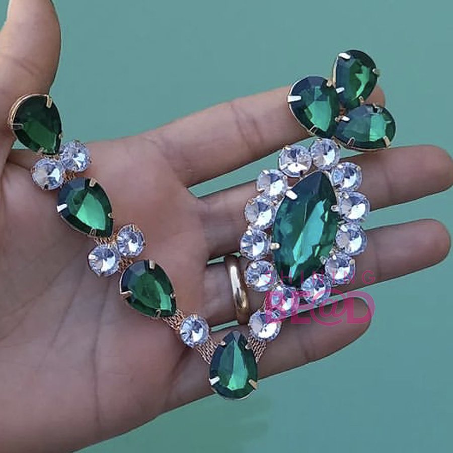 Fashion metal crystal rhinestone sandal decorative chain connector blue pink slipper shoe chain accessories decoration