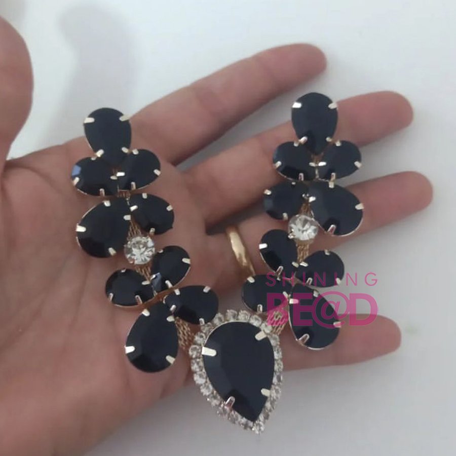 Fashion metal crystal rhinestone sandal decorative chain connector blue pink slipper shoe chain accessories decoration