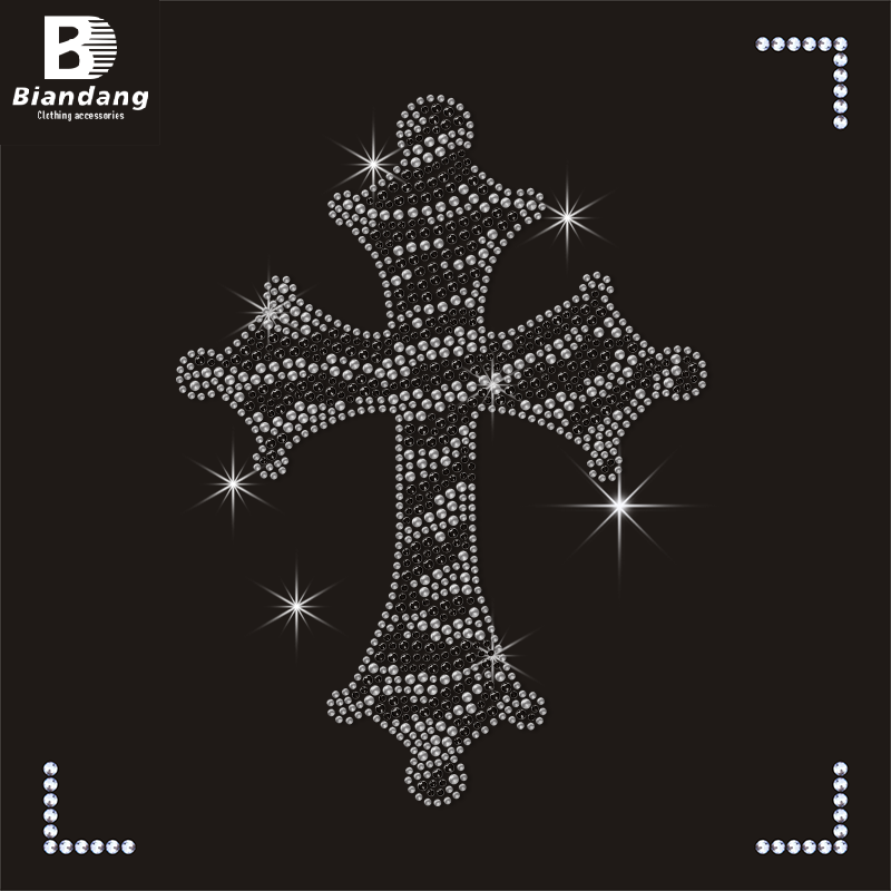 Wholesale Hot Sale Custom Bling T Shirt Heat Transfer Hotfix Rhinestone Designs Own Logo Iron On Rhinestone Transfer