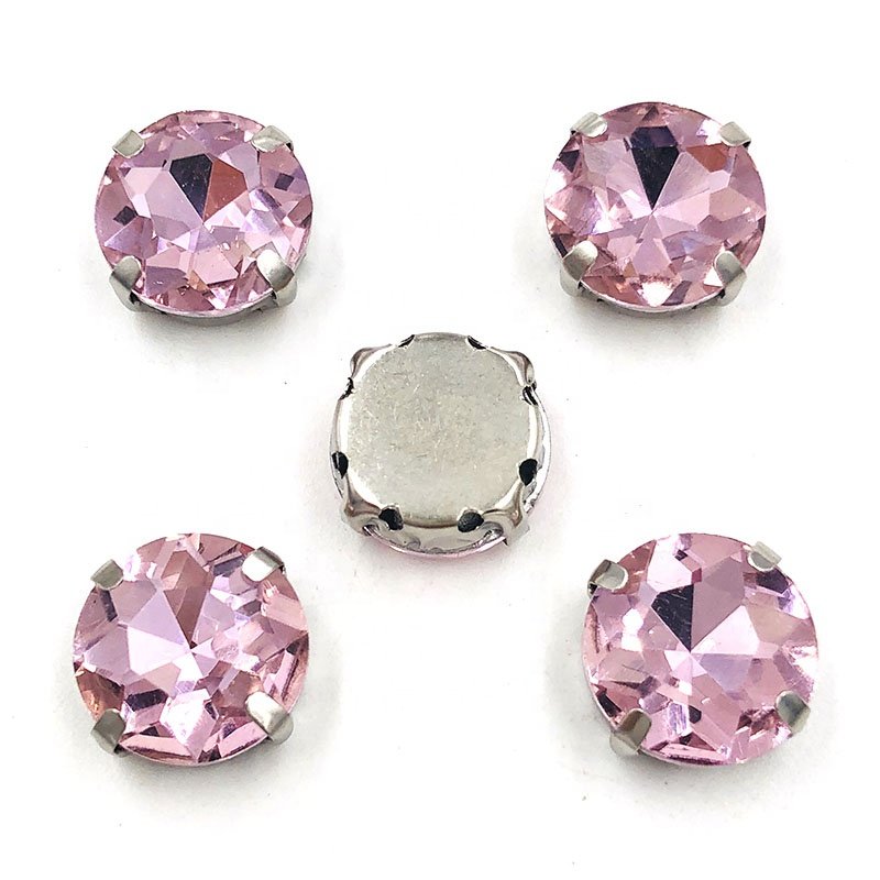 Sew On Round Shape Rhinestones With Silver Claw