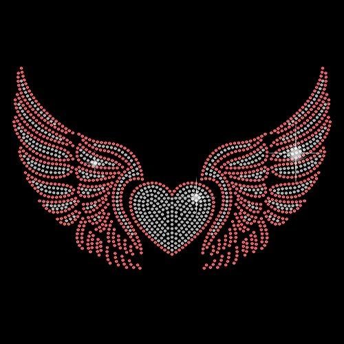 Wholesale T Shirts Custom Printing Heat Press Rhinestone Transfers Heart Shape Rhinestone Heat Transfers