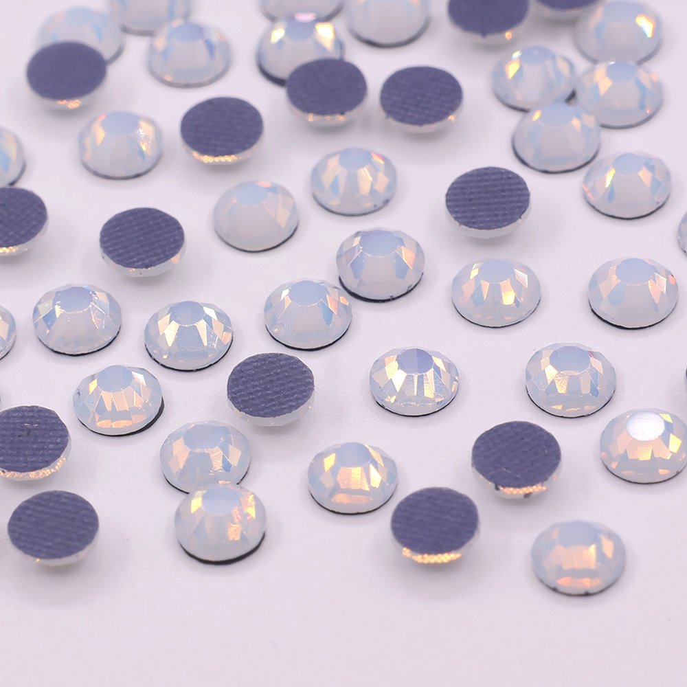 SS6 Wholesale Charms Crystal AB Hot fix Flatback Rhinestones Bulk for Clothes , DIY Loose Glass Glue Back Hotfix Rhinestones