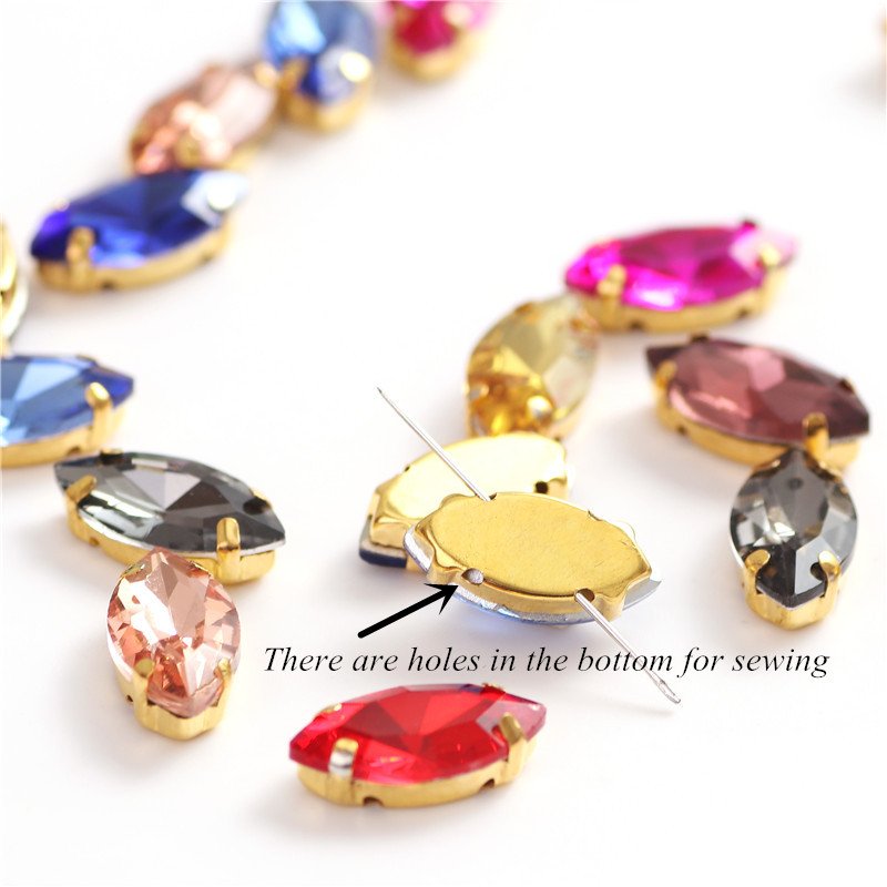 For Clothing Accessories with Gold Claw Glass Crystal Sew on Stone Loose Rhinestones Custom Cn(origin) Glass,glass T/T