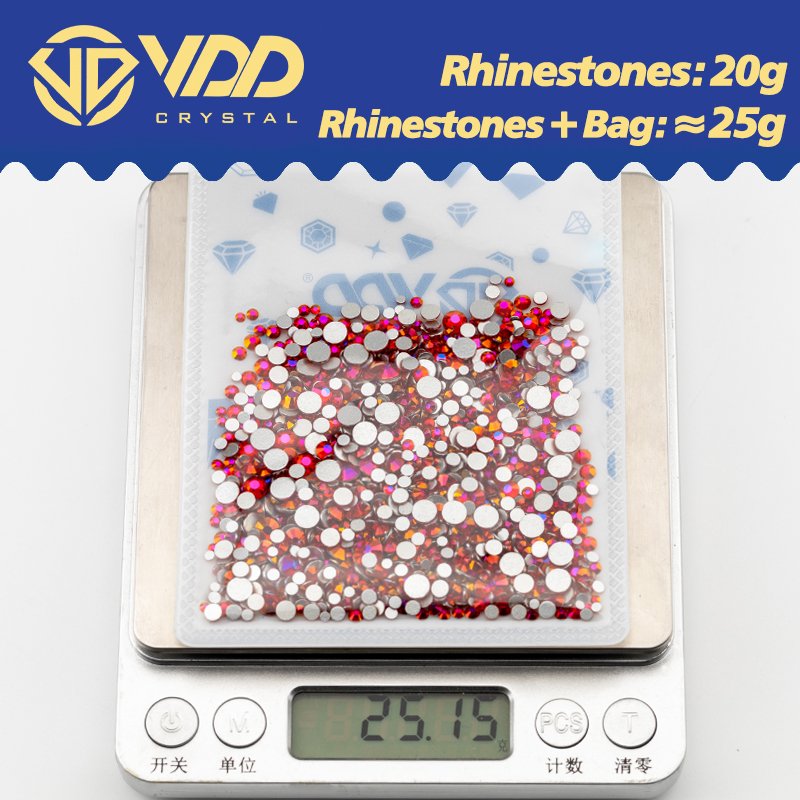VDD 353 Magma-Aquamarine New Mix Size SS6-SS20 Glass Rhinestones Crystal Flatback Stones For Nail Art DIY Crafts Decorations