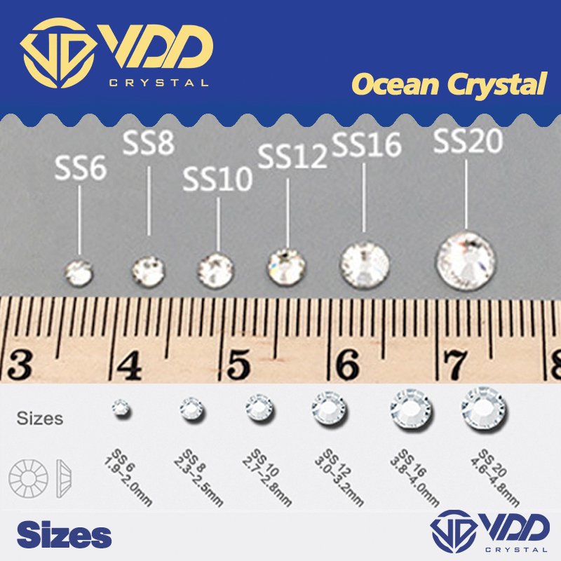 VDD 353 Magma-Aquamarine New Mix Size SS6-SS20 Glass Rhinestones Crystal Flatback Stones For Nail Art DIY Crafts Decorations