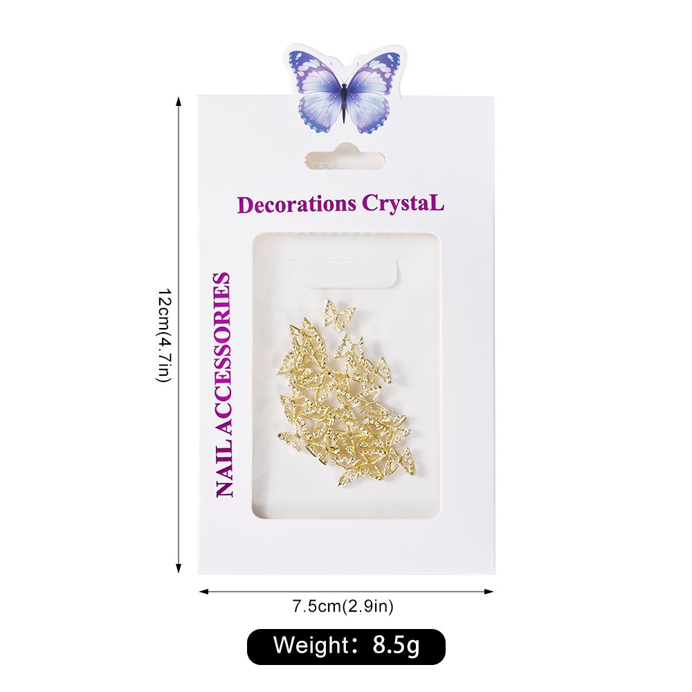 20pcs Butterfly Nail Charms 3D Metal Butterfly Nail Gem Rhinestones Shiny Silver Crystal Nail Art Charms Decorations