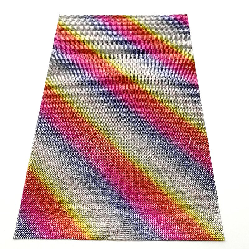 40*24 cm rainbow Bling Self Adhesive and Hot fix Rhinestone Sheet rhinestone sticker