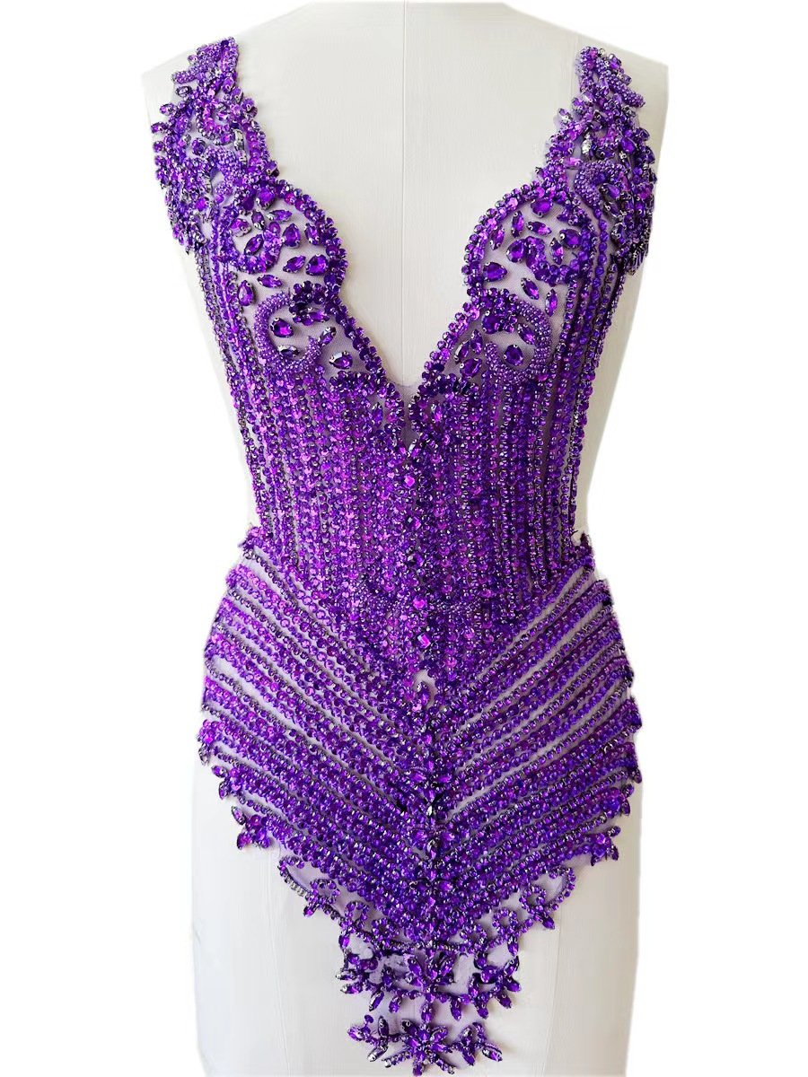 Queen Dress The Latest Luxury Heavily Beaded Corset Handcrafted Large Rhinestone Sequins Decorated Wedding Neckline