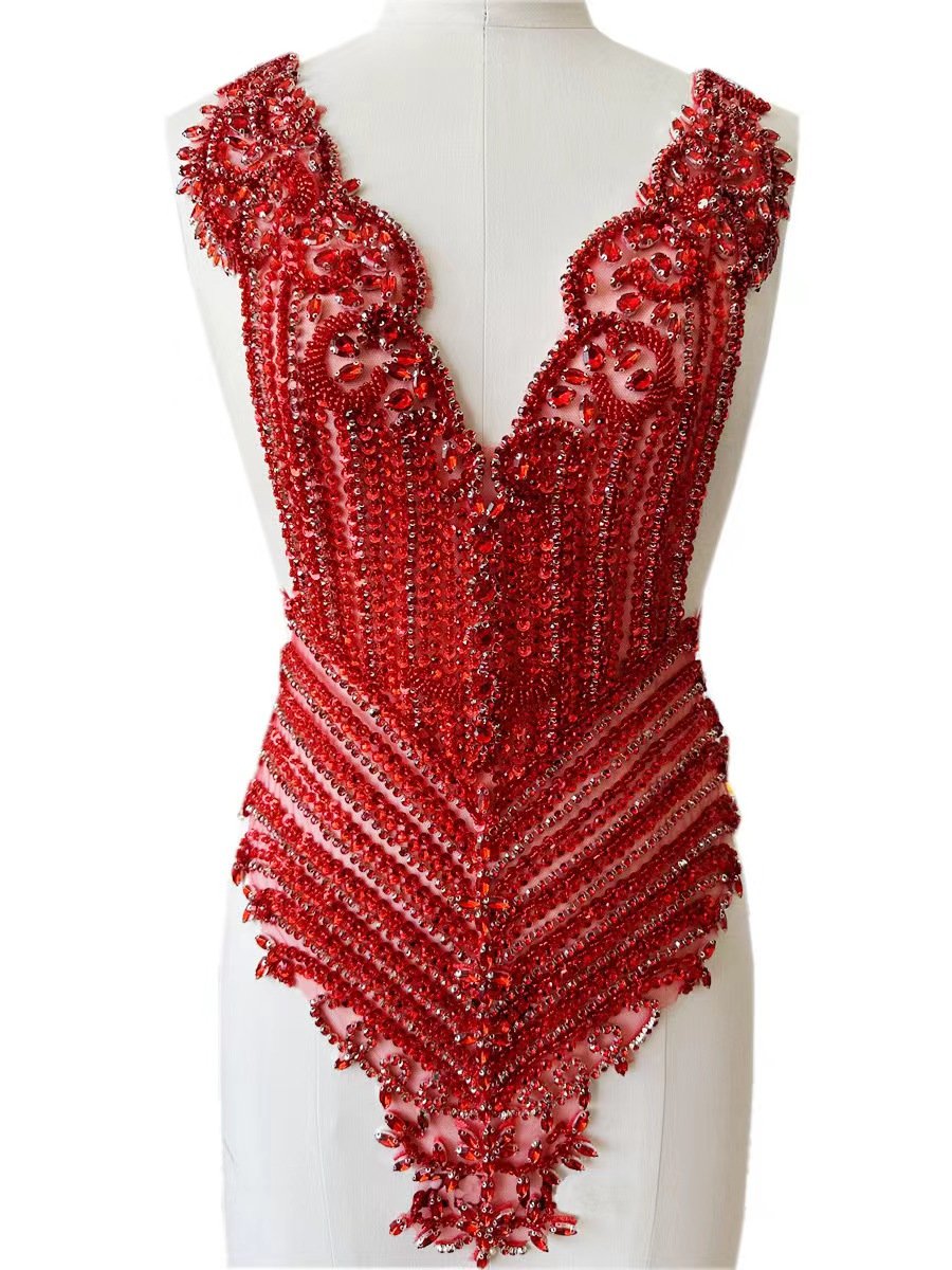 Queen Dress The Latest Luxury Heavily Beaded Corset Handcrafted Large Rhinestone Sequins Decorated Wedding Neckline