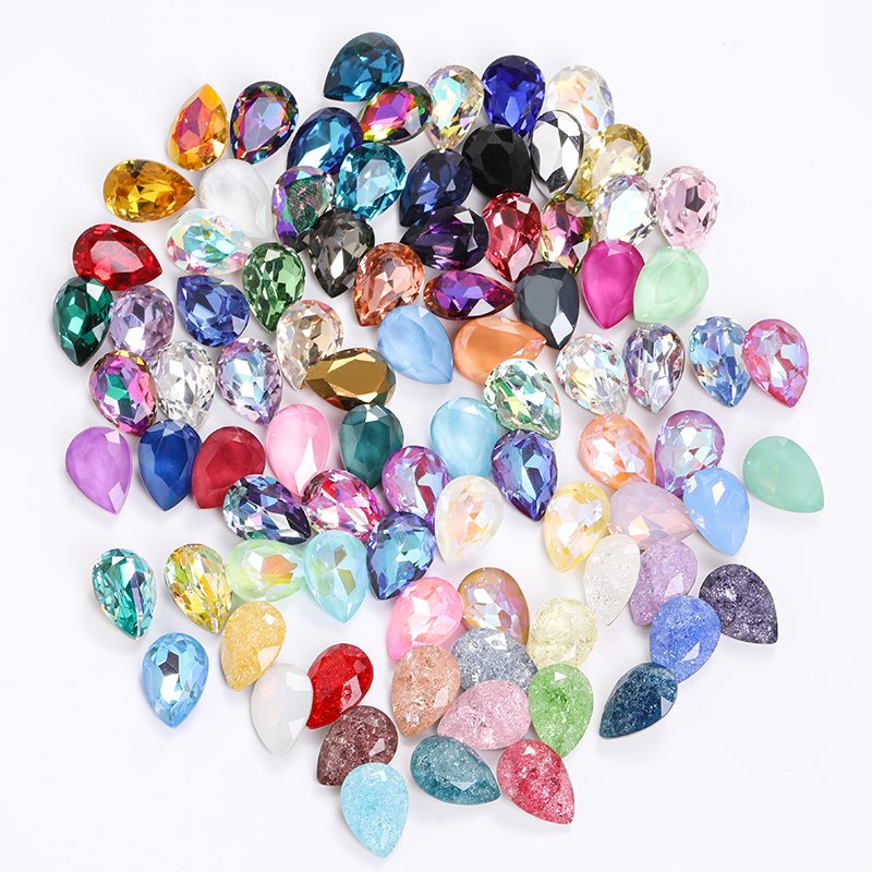 Xichuan MI Series Drop Shaped K9 Glass Fancy Crystal Stone Point Back 3D Rhinestones for Handmade Jewelry Clothing Accessories