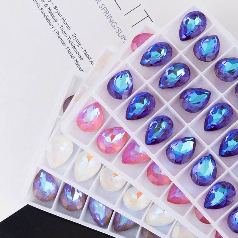 Xichuan MI Series Drop Shaped K9 Glass Fancy Crystal Stone Point Back 3D Rhinestones for Handmade Jewelry Clothing Accessories