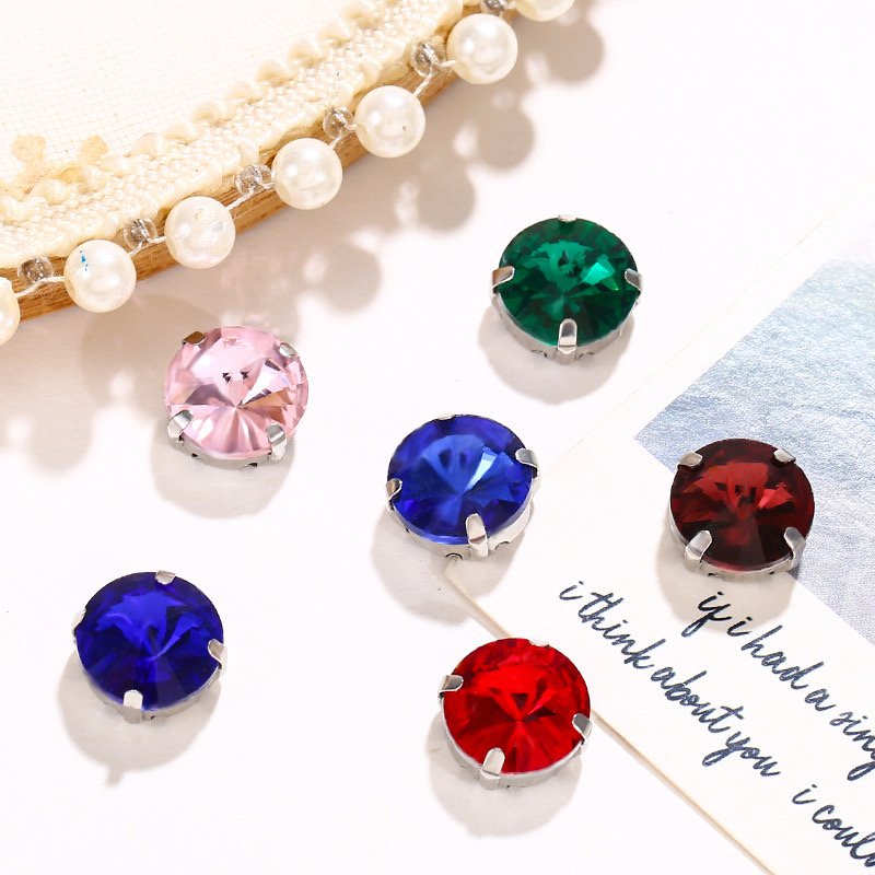 Satellite Round Hand Seam Claw Drill Color Shiny Sew On Rhinestone D Claws Decoration Crystal Loose Stone Bling Rhinestone