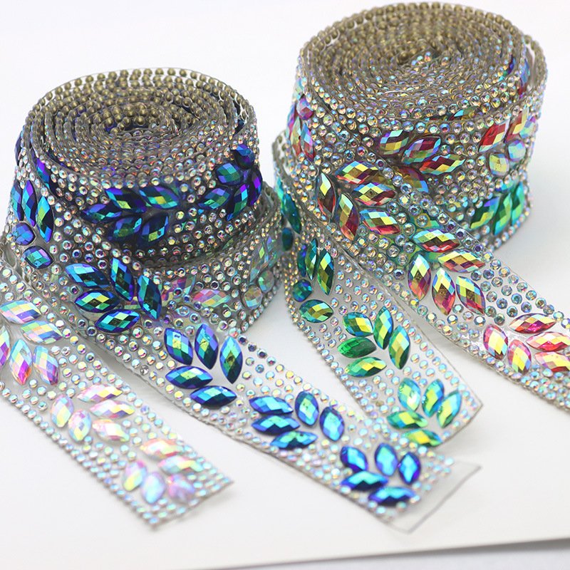 2024 Carnival Costume Jewelry Iron on Resin trimming Hotfix rhinestone chain for Carnival performance Clothing Accessories