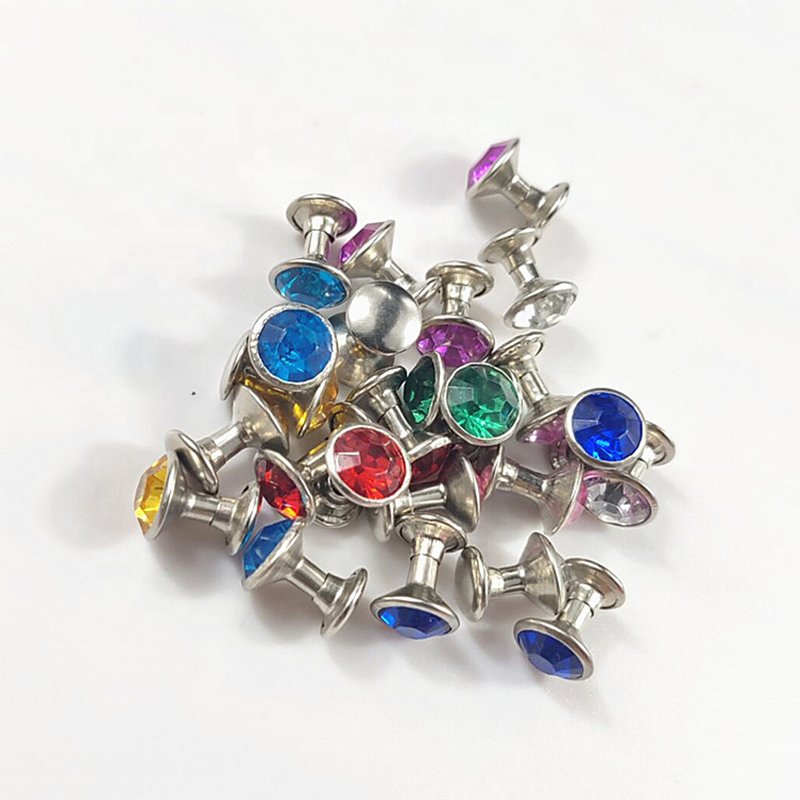 Decoration Clothing Garment Rivet 5MM 6MM 7MM 8MM 9MM 10MM Colorful Metal Acrylic Diamond Crystal Rhinestone Stud Rivet