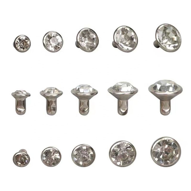 Decoration Clothing Garment Rivet 5MM 6MM 7MM 8MM 9MM 10MM Colorful Metal Acrylic Diamond Crystal Rhinestone Stud Rivet