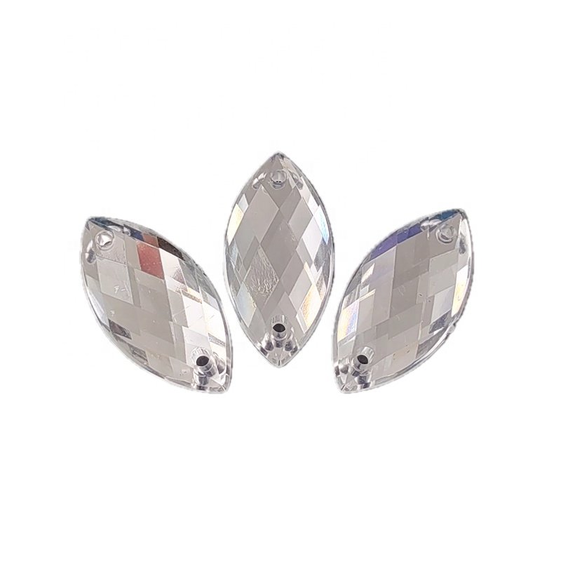 Free sample 3D DIY Flat Back Glass Crystal Drop Around Acrylic AB Diamond Sew On Rhinestone