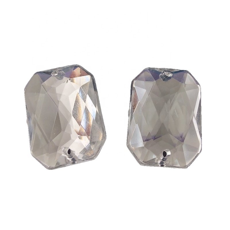 Free sample 3D DIY Flat Back Glass Crystal Drop Around Acrylic AB Diamond Sew On Rhinestone