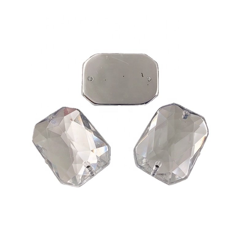 Free sample 3D DIY Flat Back Glass Crystal Drop Around Acrylic AB Diamond Sew On Rhinestone