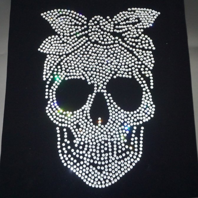 Stock ready design factory topaz bling iron on rhinestone tiger heat transfers for t shirts