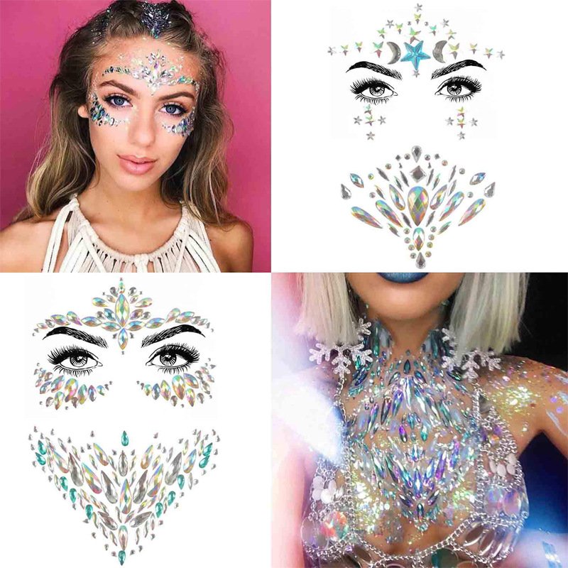 Breast Body Jewelry Stickers Crystal Nipple Stickers for Festival Rhinestone Decorations