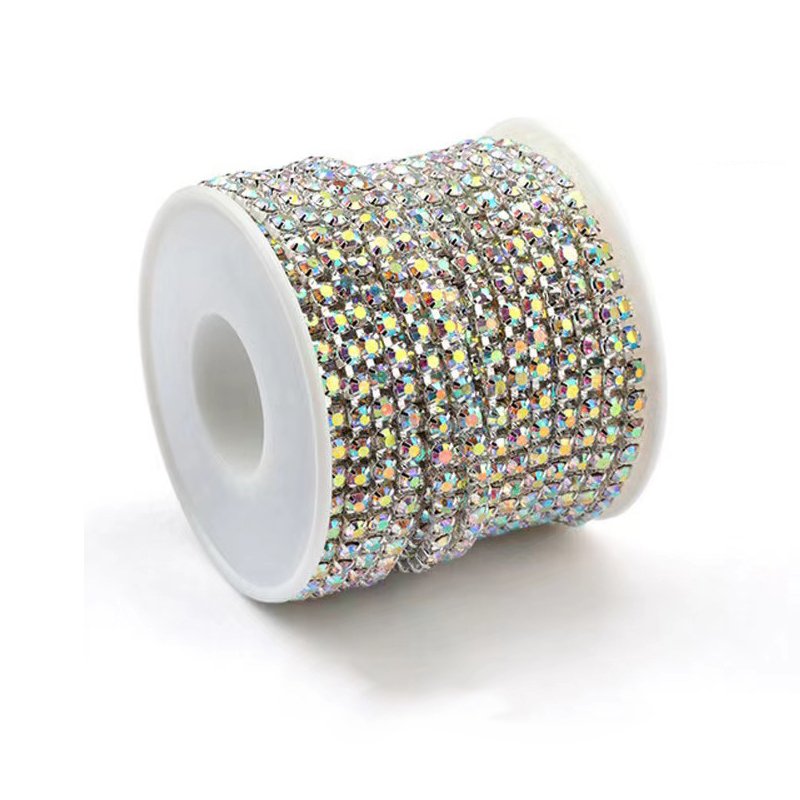 Wholesale Crystal Ss4-ss16 High Dense Claw Rhinestone Cup Chain Rhinestones Chain Trimming For Diy Decoration Jewelry