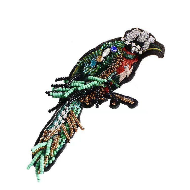 pearl rhinestone sequin vintage sewing custom embroidered letter s applique bead patches for Garment