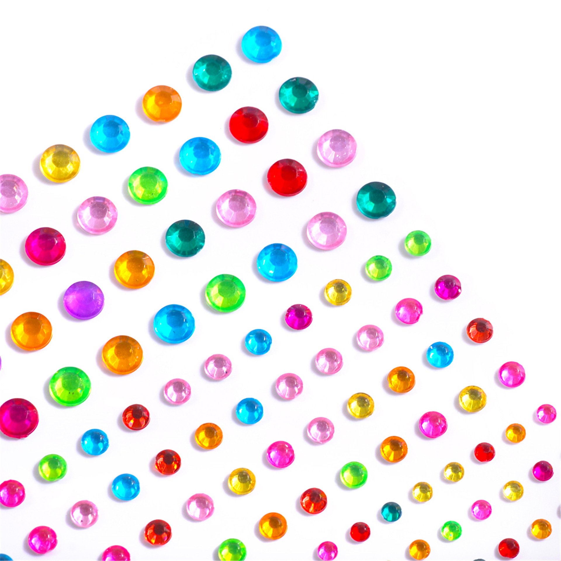 Round 3/4/6mm Self Adhesive Rhinestone Sticker Gems, Adhesive Stick On Diamantes, Adhesive Crystal Stones for Craft