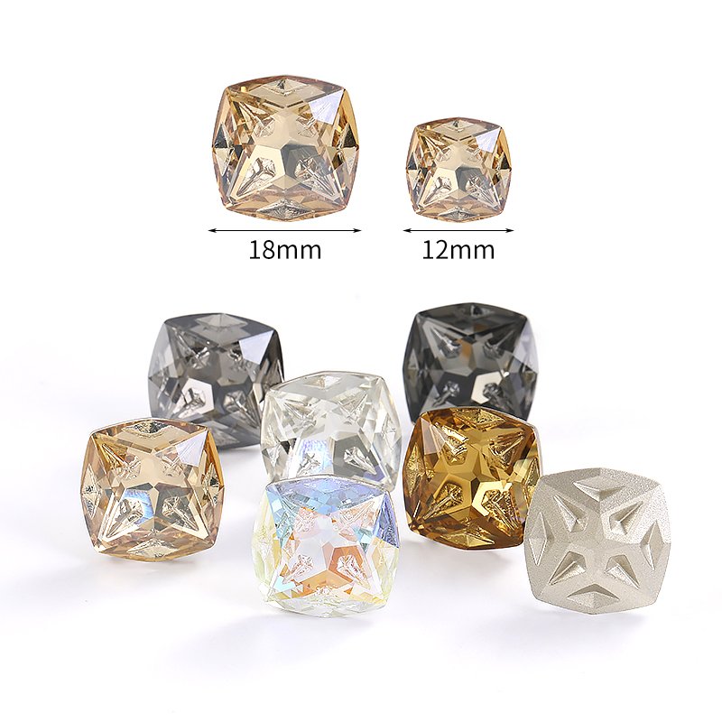 Xichuan Cushion shape Star Meteorite Series 12 /18mm K9 Glass Pointback Crystal Stones Rhinestones Jewelry Making Garment