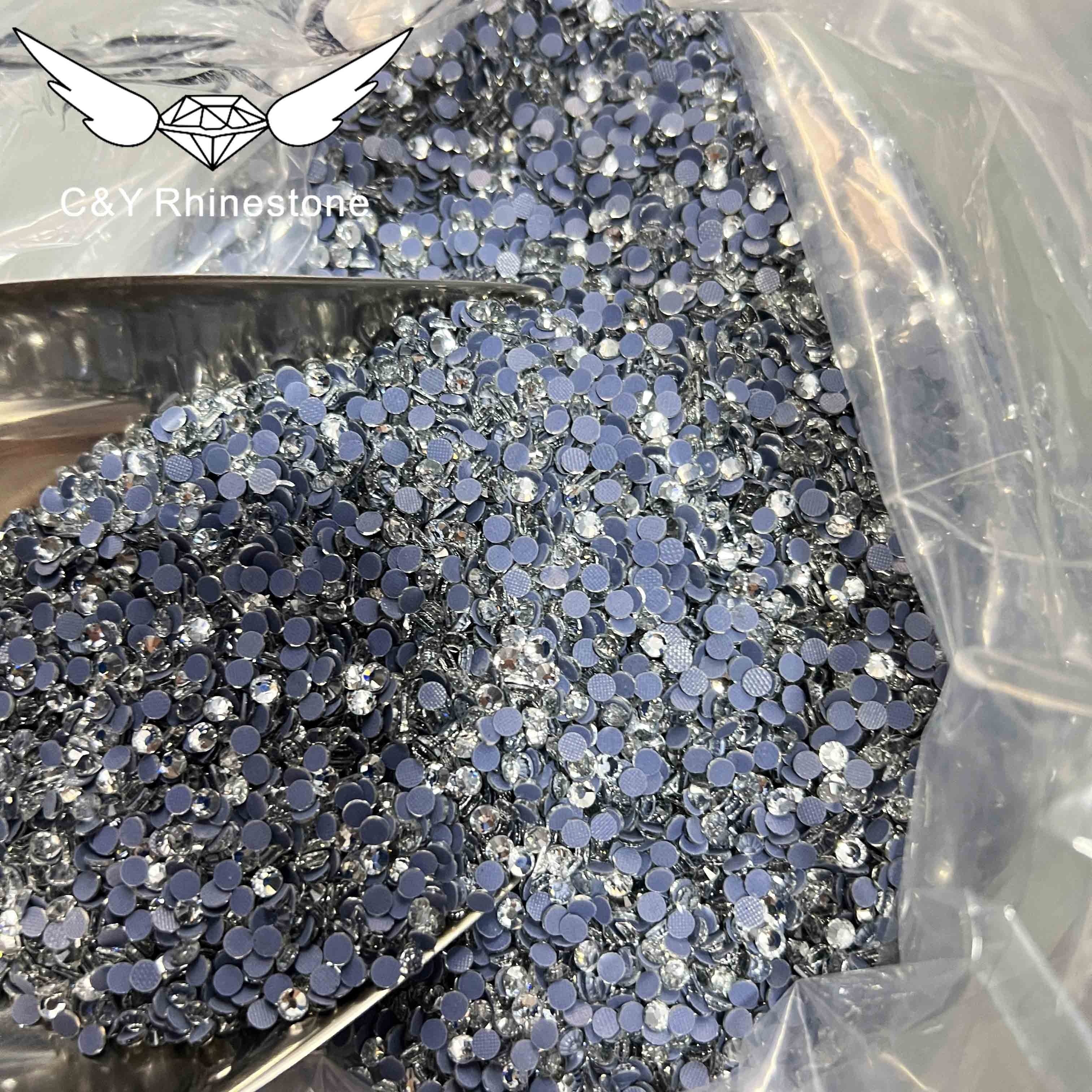 CY Flatback White Glass Stones Korean SS10 Hotfix Crystal Rhinestones Hot Fix Rhinestone Bulk